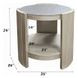 Kasa Gray and Champagne Round Sintered Stone Top End Table