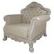 Dresden Cream Upholstered Accent Chair with Pillows and Nailhead Trim