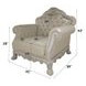 Dresden Cream Upholstered Accent Chair with Pillows and Nailhead Trim