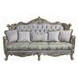 Miliani Gray Living Room Set with Pillows and Nailhead Trim