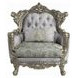 Miliani Gray Upholstered Lounge Chair with Pillow and Nailhead Trim