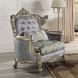 Miliani Gray Upholstered Lounge Chair with Pillow and Nailhead Trim