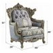Miliani Gray Upholstered Lounge Chair with Pillow and Nailhead Trim