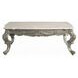 Miliani White and Antique Bronze Rectangular Marble Top Cocktail Table