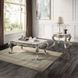 Miliani White and Antique Bronze Marble Top Occassional Table Set