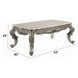 Miliani White and Antique Bronze Rectangular Marble Top Cocktail Table