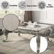 Miliani White and Antique Bronze Rectangular Marble Top Cocktail Table