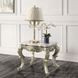 Miliani Beige and Antique Bronze Square Marble Top End Table