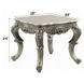 Miliani Beige and Antique Bronze Square Marble Top End Table