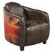 Brancaster Antique Slate Leather Upholstered Accent Chair