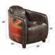Brancaster Antique Slate Leather Upholstered Accent Chair