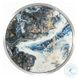 Lyda Blue Marble Print and Chrome Round End Table