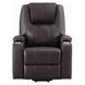 Evander Brown Leather Recliner with Power Lift and Massage