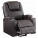 Evander Brown Leather Recliner with Power Lift and Massage