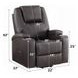 Evander Brown Leather Recliner with Power Lift and Massage