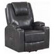 Evander Gunmetal Leather Recliner with Power Lift and Massage