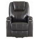 Evander Gunmetal Leather Recliner with Power Lift and Massage
