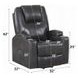 Evander Gunmetal Leather Recliner with Power Lift and Massage