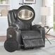 Evander Gunmetal Leather Recliner with Power Lift and Massage