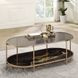 Fiorella Black and Gold Oval Glass Top Cocktail Table