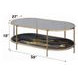 Fiorella Black and Gold Oval Glass Top Cocktail Table