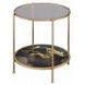 Fiorella Black and Gold Glass Top Occassional Table Set