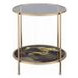 Fiorella Black and Gold Round Glass Top End Table