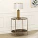 Fiorella Black and Gold Round Glass Top End Table