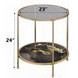 Fiorella Black and Gold Round Glass Top End Table