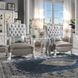 Dresden Gray Upholstered Tufted Back Accent Chair with Pillow and Nailhead Trim