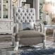 Dresden Gray Upholstered Tufted Back Accent Chair with Pillow and Nailhead Trim