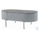Yukino Gray High Gloss and Chrome Oval Occassional Table Set