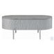 Yukino Gray High Gloss and Chrome Oval Occassional Table Set