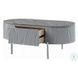 Yukino Gray High Gloss and Chrome Oval Occassional Table Set