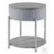 Yukino Gray High Gloss and Chrome Round End Table