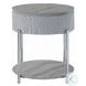 Yukino Gray High Gloss and Chrome Round End Table