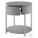 Yukino Gray High Gloss and Chrome Round End Table
