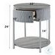 Yukino Gray High Gloss and Chrome Round End Table