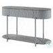 Yukino Gray High Gloss and Chrome Oval Occassional Table Set