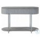 Yukino Gray High Gloss and Chrome Oval Occassional Table Set
