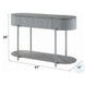 Yukino Gray High Gloss and Chrome Oval Sofa Table