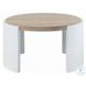 Zoma White High Gloss and Oak Round Occassional Table Set
