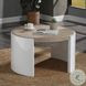 Zoma White High Gloss and Oak Round Occassional Table Set