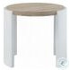 Zoma White High Gloss and Oak Round Occassional Table Set