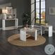 Zoma White High Gloss and Oak Oval Sofa Table