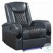 Alair Blue and Black Leather Aire Power Recliner with Bluetooth Speaker and Cooling Cup Holder