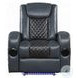 Alair Blue and Black Leather Aire Power Recliner with Bluetooth Speaker and Cooling Cup Holder