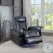 Alair Blue and Black Leather Aire Power Recliner with Bluetooth Speaker and Cooling Cup Holder