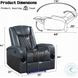 Alair Blue and Black Leather Aire Power Recliner with Bluetooth Speaker and Cooling Cup Holder