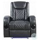 Alair Dark Gray Leather Aire Power Recliner with Bluetooth Speaker and Cooling Cup Holder